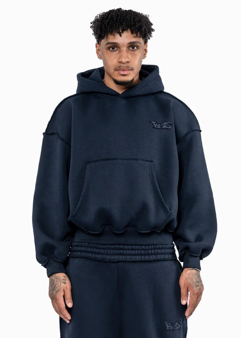BMS PATCH NAVY HOODIE
